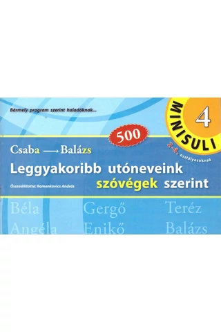 Leggyakoribb utóneveink szókezdet/szóvégek szerint (RO-804)